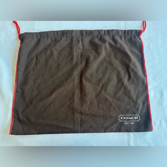 Coach Brown with Red Drawstring Dust Bag Size 18.5”x15” - Picture 6 of 8